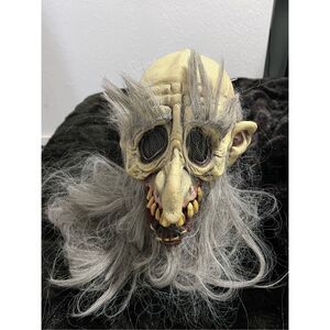 Halloween Mask The Paper Magic Group Vinyl Skeleton Gray Hair Vintage 2001